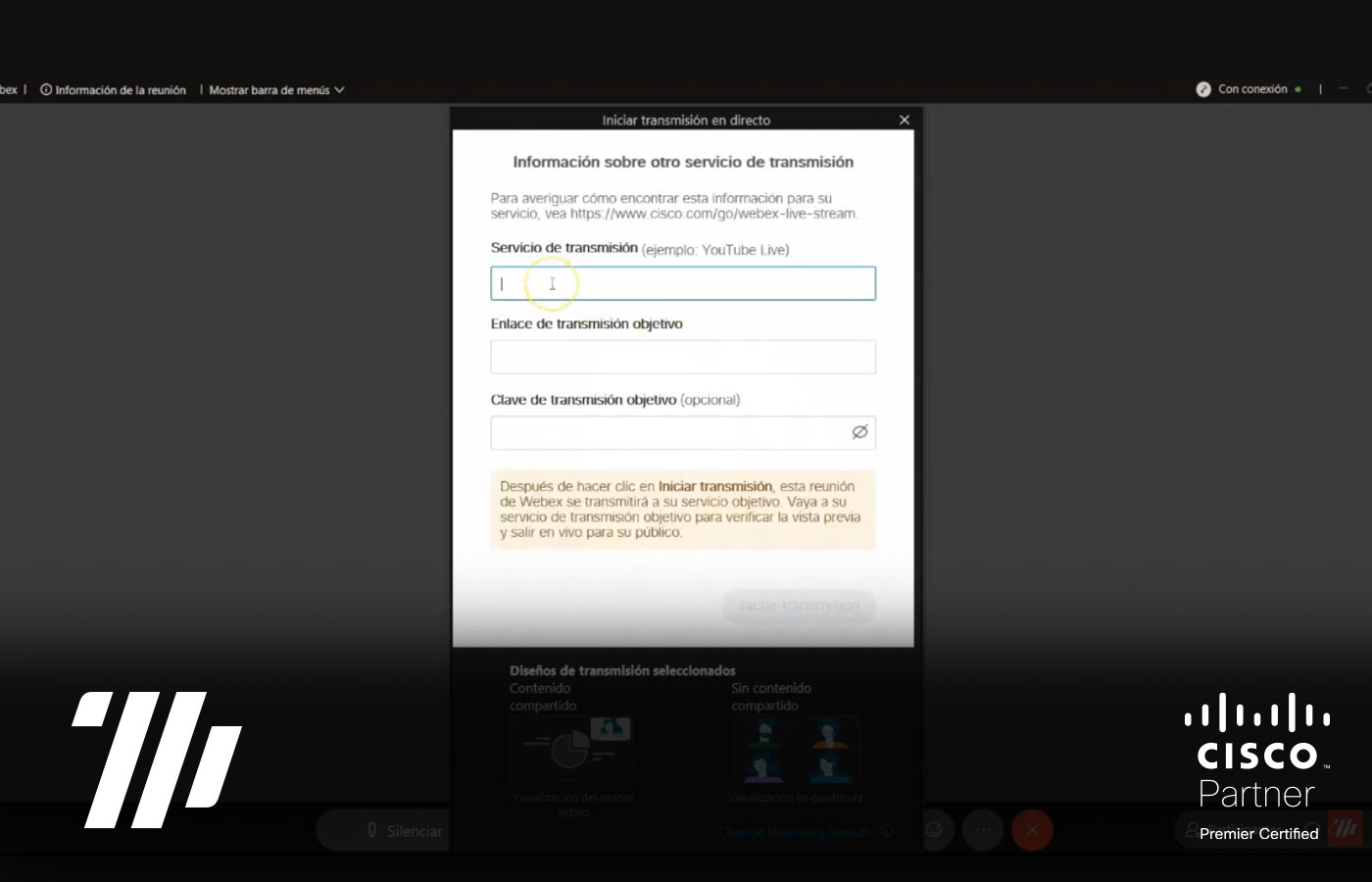Funcionalidades Avanzadas de Webex: Streaming